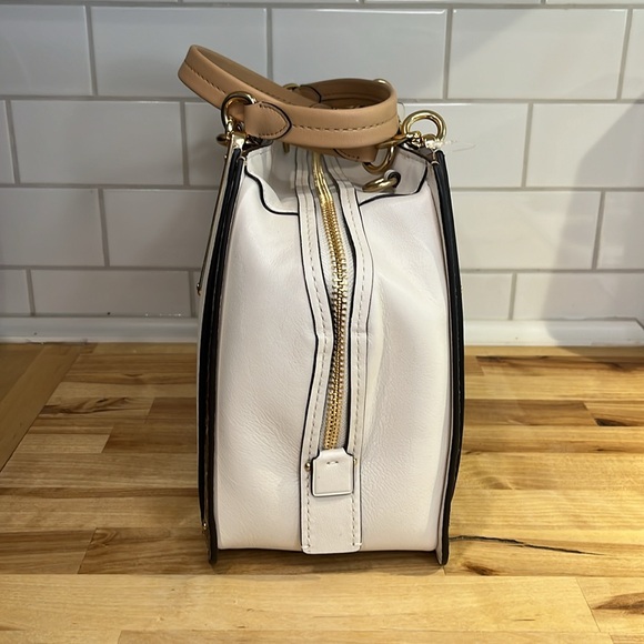 Coach Dreamer 36 Handbag Colorblock Snakeskin Detail Purse Smooth Leather - Picture 2 of 14